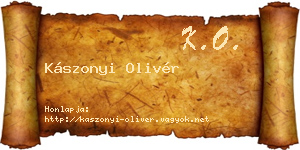 Kászonyi Olivér névjegykártya